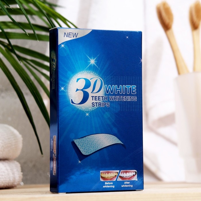 Отбеливающие полоски для зубов 3D, 14 саше, 7 пар Отбеливающие полоски для зубов 3D, 14 саше, 7 пар