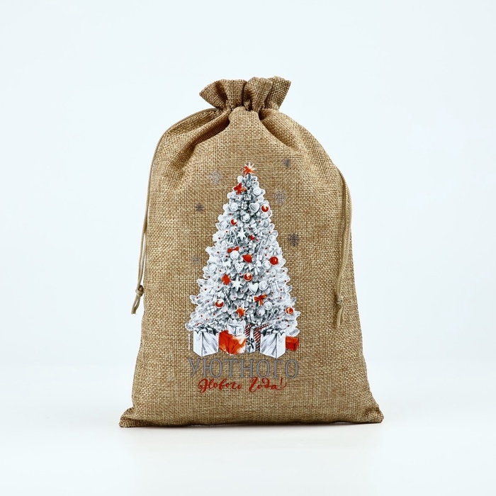 Мешок подарочный с термонаклейкой «Уютного Нового года», 20 х 30 см, Новый год Мешок подарочный с термонаклейкой «Уютного Нового года», 20 х 30 см, Новый год