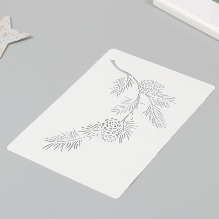 Трафарет пластиковый Трафарет пластиковый "Веточка ели", размер 16х24 см