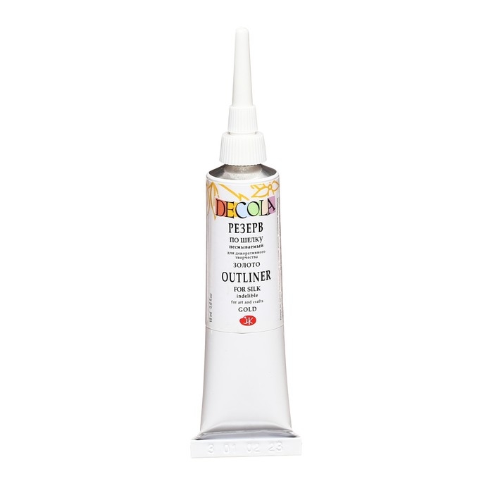 Резервирующий состав по шелку 18 мл, ЗХК Decola, несмываемый, золото, 6403965 Резервирующий состав по шелку 18 мл, ЗХК Decola, несмываемый, золото, 6403965