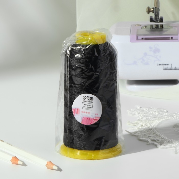 Нитки обувные, 500D/3, 600 м, цвет чёрный Нитки обувные, 500D/3, 600 м, цвет чёрный