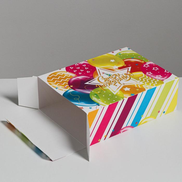 Коробка подарочная складная, упаковка, «Шары», 22 х 30 х 10 см Коробка подарочная складная, упаковка, «Шары», 22 х 30 х 10 см