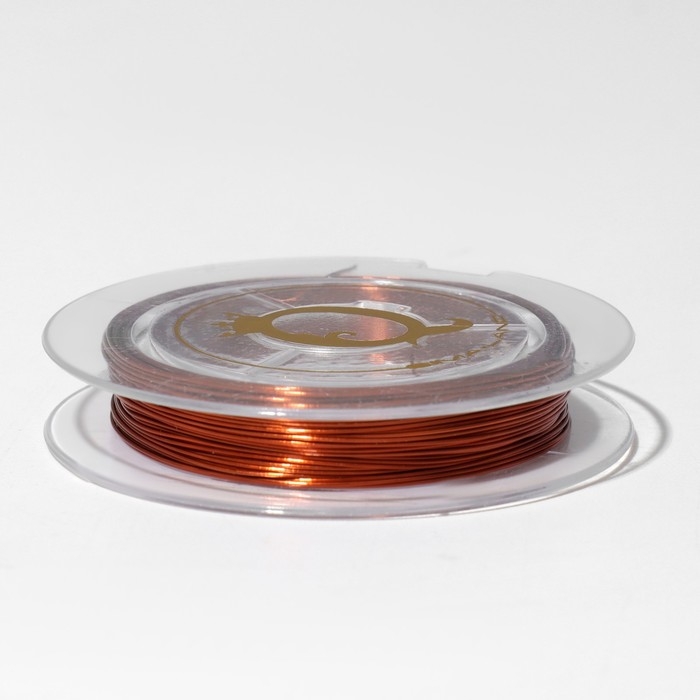 Проволока на бобине, d=0,3 мм, L=10 м, цвет медный Проволока на бобине, d=0,3 мм, L=10 м, цвет медный