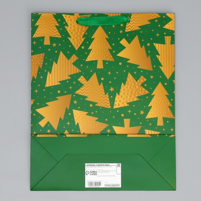 Пакет подарочный новогодний «Елочки» 32 х 26 х 10 см, Новый год Пакет подарочный новогодний «Елочки» 32 х 26 х 10 см, Новый год