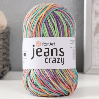 Пряжа "Jeans crazy" 55% хлопок, 45% акрил 160м/50гр (8215 радуга)