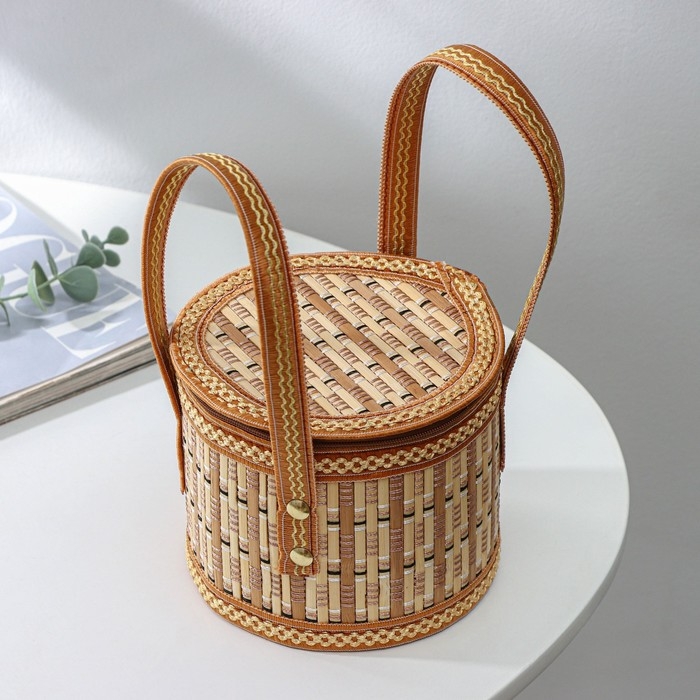 Корзина для хранения Доляна Nature, 14×14×13, бамбук Корзина для хранения Доляна Nature, 14×14×13, бамбук