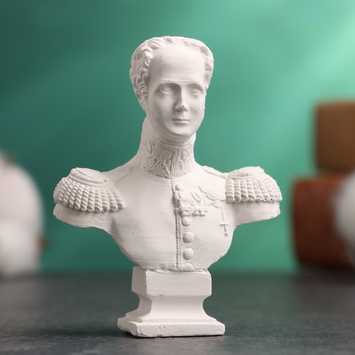 Бюст Бюст "Император Александр I" белый, 5х2х6,5см