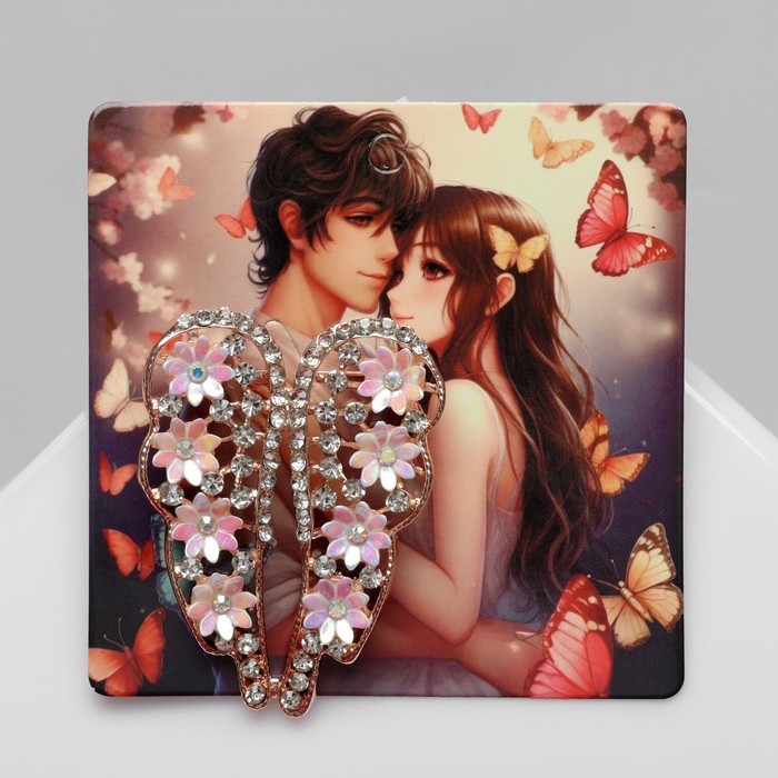 Брошь «Дыхание весны», цветная в розовом золоте Брошь «Дыхание весны», цветная в розовом золоте