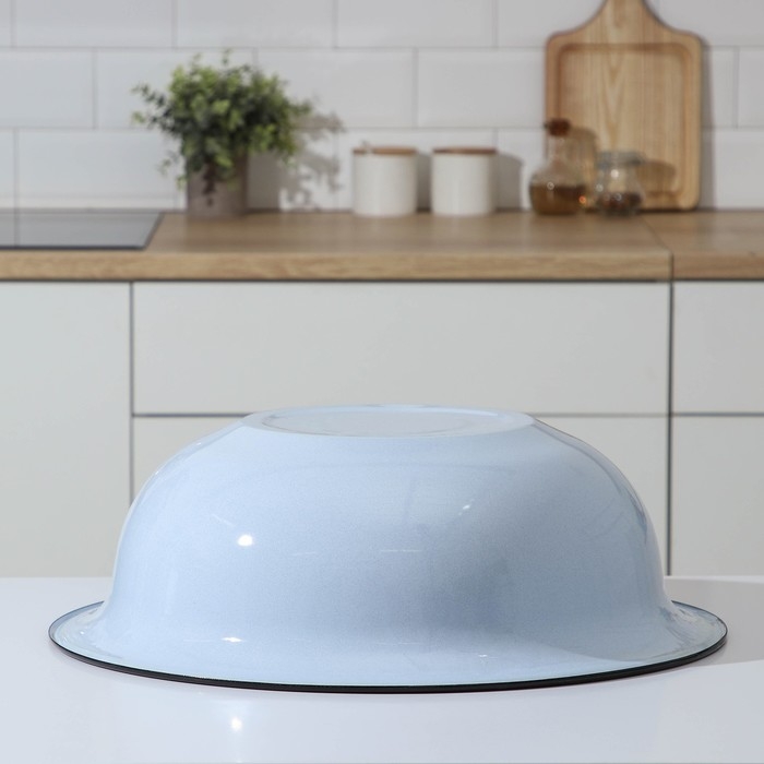 Таз эмалированный, 16 л, 49×15 см, индукция, цвет голубой