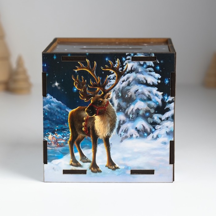 Копилка куб  Копилка куб "Чудес в НГ" 10х10х10 см