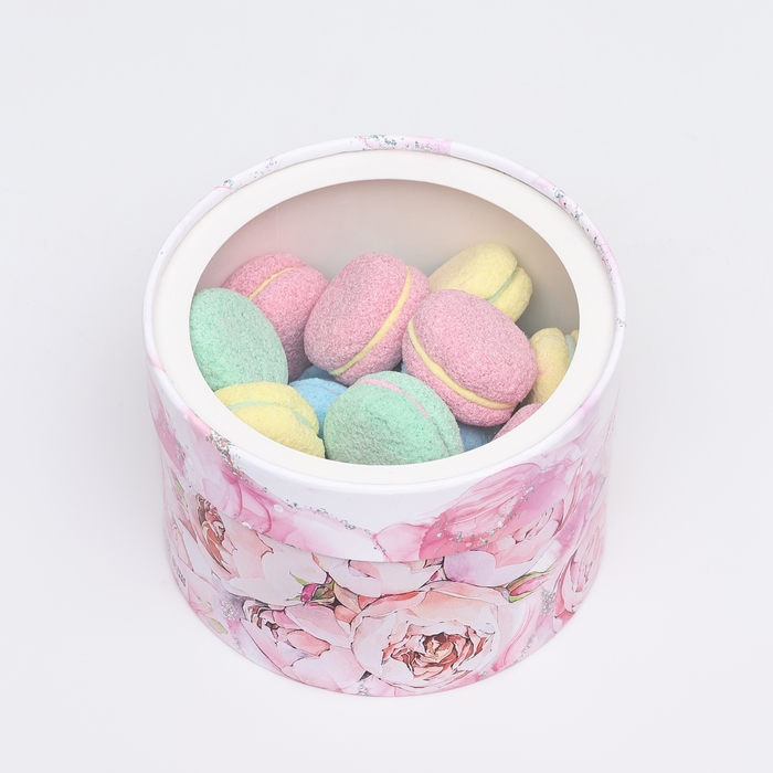 Коробка для макарун тубус с окном Коробка для макарун тубус с окном " Нежность" 16 х 16 х 9 см