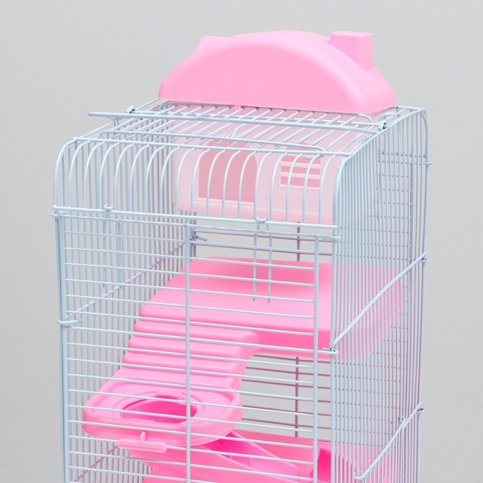 Клетка для мелких грызунов Клетка для мелких грызунов "Пижон", с наполнением, 23 х 17 х 40 см, розовая