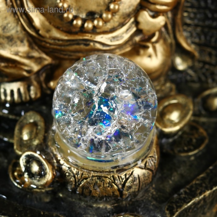 Фонтан настольный от сети, подсветка Фонтан настольный от сети, подсветка "Хотей на троне" 40х28х28 см