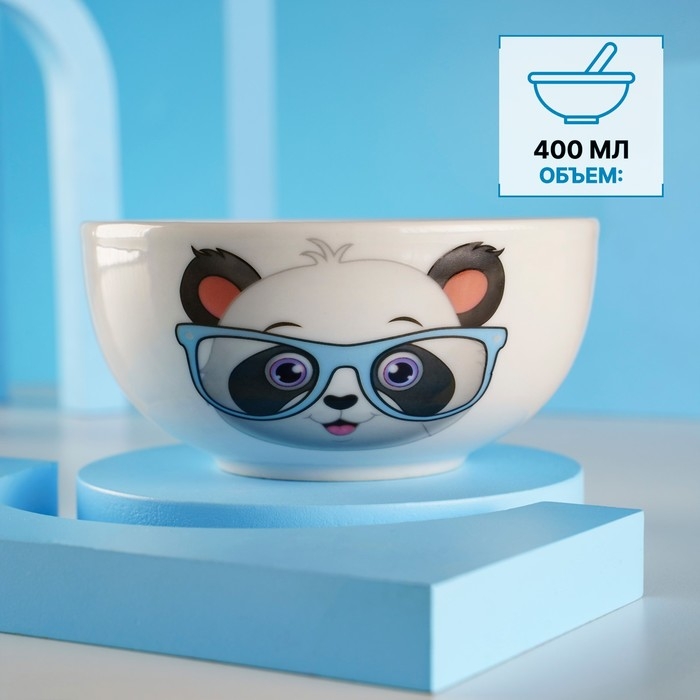 Набор детской посуды из керамики Доляна «Панда», 2 предмета: кружка 230 мл, миска 400 мл, цвет белый Набор детской посуды из керамики Доляна «Панда», 2 предмета: кружка 230 мл, миска 400 мл, цвет белый