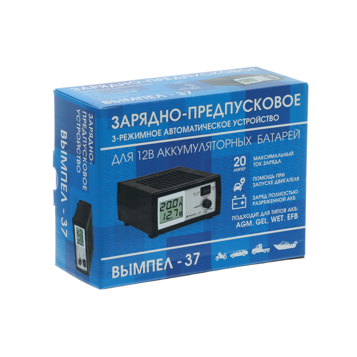 Зарядно-предпусковое устройство  Зарядно-предпусковое устройство "Вымпел-37" 0.8-20 А,12 В, для всех типов АКБ