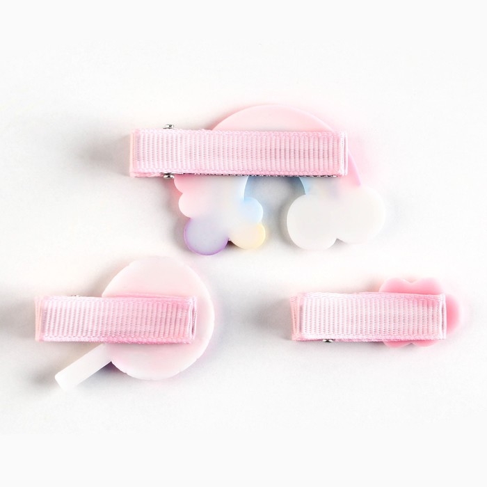 Заколки для волос детские«Мечтай как единорог», 3 шт, 7,5 х 10 см Заколки для волос детские«Мечтай как единорог», 3 шт, 7,5 х 10 см