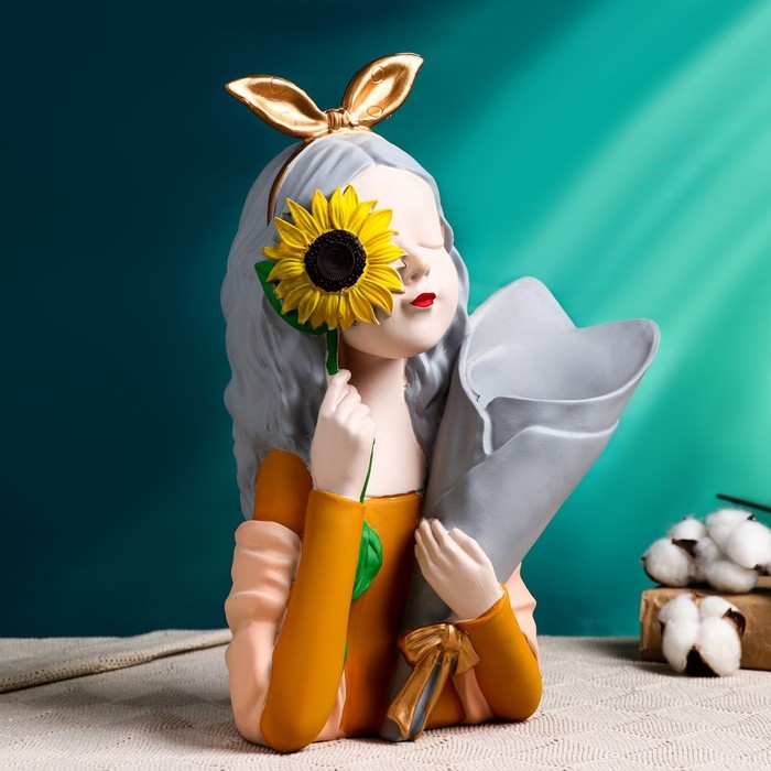 Кашпо - ваза  Кашпо - ваза "Девочка с подсолнухом" 25х13х32см, 0,15 л