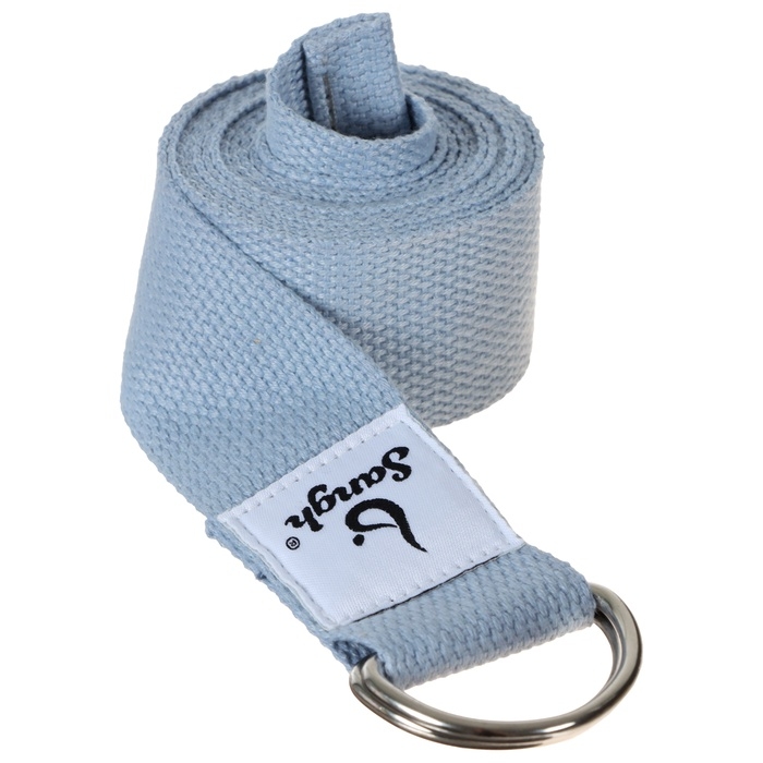 Ремень для йоги Sangh, 180х4 см, цвет голубой Ремень для йоги Sangh, 180х4 см, цвет голубой