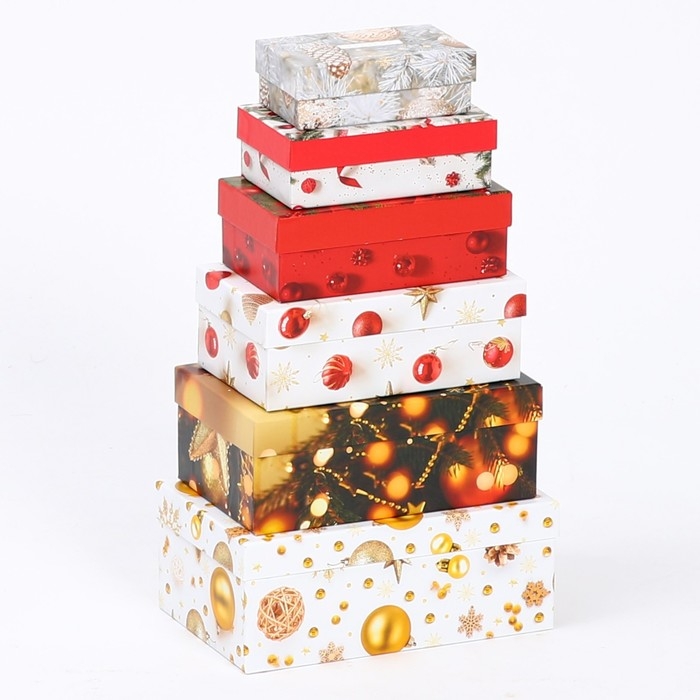 Набор коробок подарочных 15 в 1 «С Новым годом», 12 х 7 х 4 см - 46,6 х 35,2 х 17.5 см, Новый год