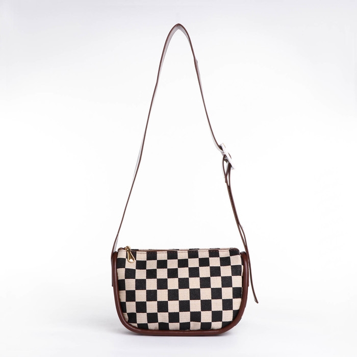 Сумка-кросс-боди на молнии, цвет бежевый/коричневый Сумка-кросс-боди на молнии, цвет бежевый/коричневый