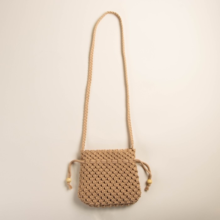 Сумка женская SL Home, ручное плетение, хлопок, длина ручек 55 см, 22×22 см Сумка женская SL Home, ручное плетение, хлопок, длина ручек 55 см, 22×22 см