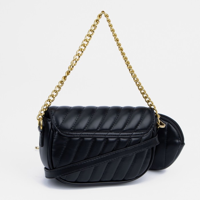 Сумка-мессенджер на клапане, цвет чёрный Сумка-мессенджер на клапане, цвет чёрный