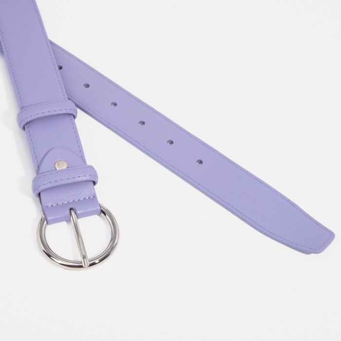 Ремень женский, ширина 3,5 см, винт, пряжка металл, цвет сиреневый