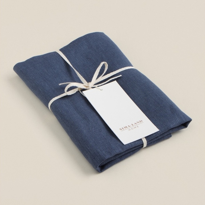 Декоративная наволочка SL Home Linen 40*40 см, цв. синий, 100%лён Декоративная наволочка SL Home Linen 40*40 см, цв. синий, 100%лён