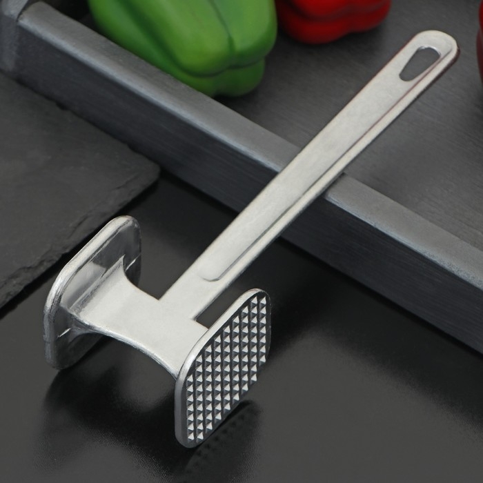 Молоток для мяса Доляна, 24 см, 140 гр, цвет серый Молоток для мяса Доляна, 24 см, 140 гр, цвет серый