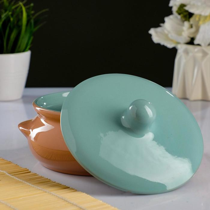 Горшок керамический для запекания "Борисовский" 0,7л / 15х9см, радуга МИКС