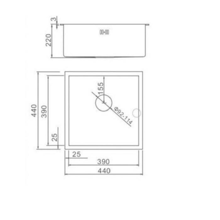 Мойка кухонная AFLORN AF94444, врезная, S=3,0 и 0,8 мм, 44х44х22 см, сифон, сатин Мойка кухонная AFLORN AF94444, врезная, S=3,0 и 0,8 мм, 44х44х22 см, сифон, сатин