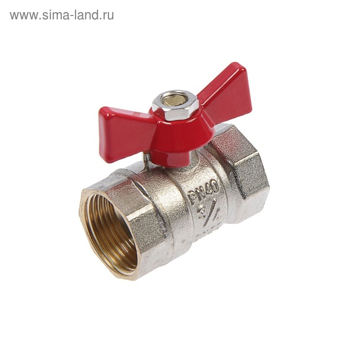 Кран шаровой ZEIN, внутренняя/внутренняя резьба 3/4 Кран шаровой ZEIN, внутренняя/внутренняя резьба 3/4", бабочка, никелированная латунь