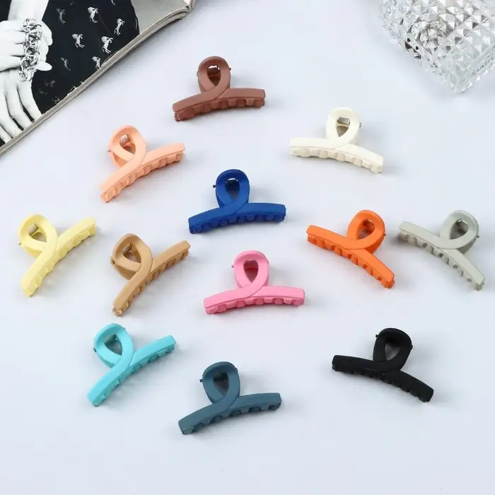 Крабик для волос «Леона», петелька классика матовый, 5 см, МИКС Крабик для волос «Леона», петелька классика матовый, 5 см, МИКС