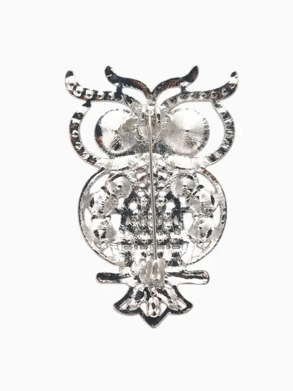 Брошь &laquo;Филин&raquo;, синяя, золотой в серебре