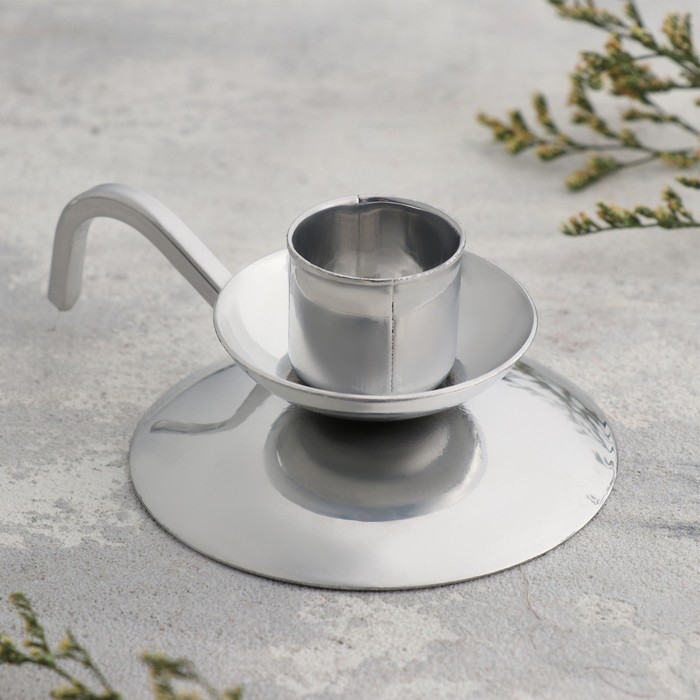 Подсвечник Подсвечник "Ретро" металл на одну свечу, 10х4 см, хром