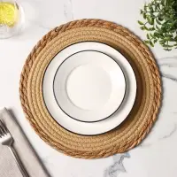 Салфетка сервировочная на стол Доляна &laquo;Мэг&raquo;, d=30 см, бежевая