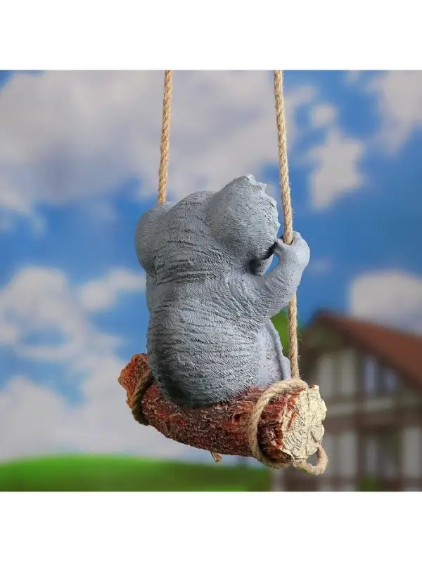 Садовая фигура из полистоуна &laquo;Коала на бревне&raquo;, подвесная, 25&times;15&times;24 см