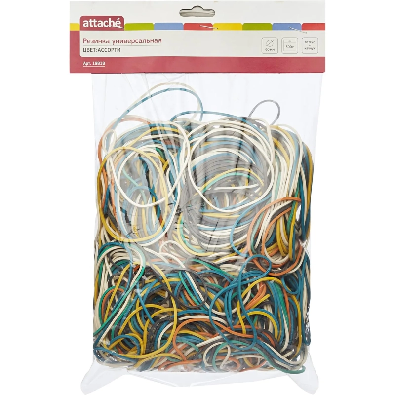 Резинка универсальная 500г диам.60мм. цвет ассорти