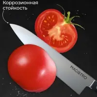 Набор кухонных ножей Magistro Hinshitsu, 3 шт. овощной, универсальный, шеф, нержавеющая сталь, чёрный