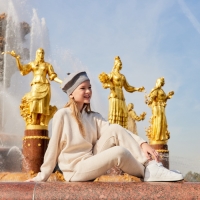 Костюм (кофта и брюки) детский MINAKU, цвет бежевый, рост 116 см