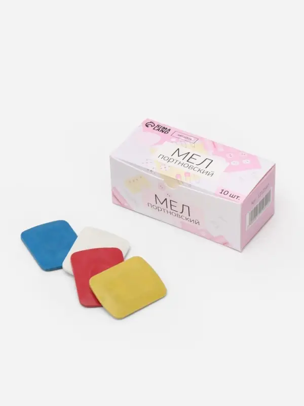 Мел портновский, восковой, 10 шт., разноцветный