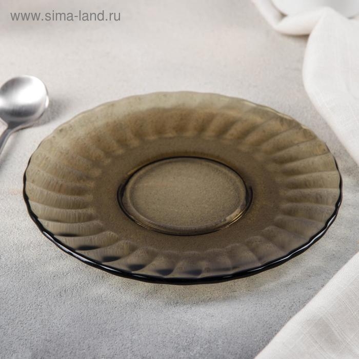 Блюдце стеклянное Elica, d=16 см, цвет коричневый Блюдце стеклянное Elica, d=16 см, цвет коричневый