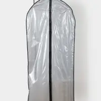 Чехол для одежды Доляна, 60&times;137 см, прозрачный, серый