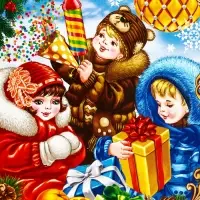 Подарочная коробка новогодняя &laquo;Дети&raquo;, для сладких подарков,14&times;6&times;21 см