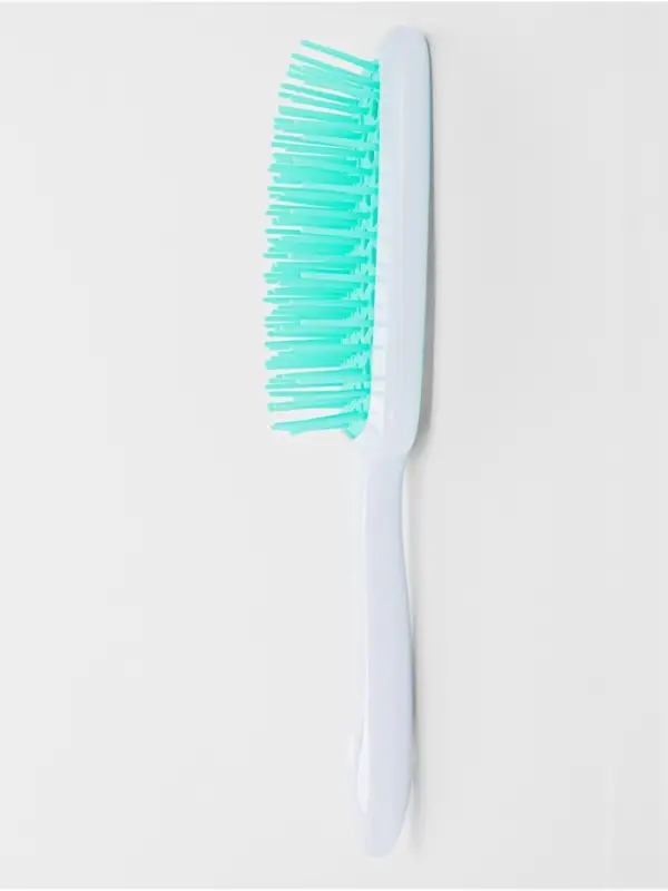 Расчёска массажная, широкая, вентилируемая, 8.5&times;20.5&plusmn;1 см, белая, бирюзовая