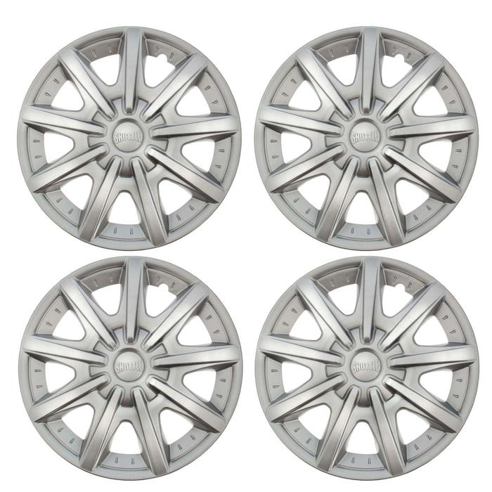 Колпаки колесные R13 Колпаки колесные R13 "ШАТТЛ", серебристый, набор 4 шт.