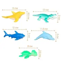 Резиновые игрушки для ванны Крошка Я &laquo;Морской мир&raquo;, 12 см, с пищалкой, в наборе 5 шт.