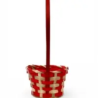 Корзина плетеная 13 х 13 х 9,5 см, ручка h=21 см, красно-белый