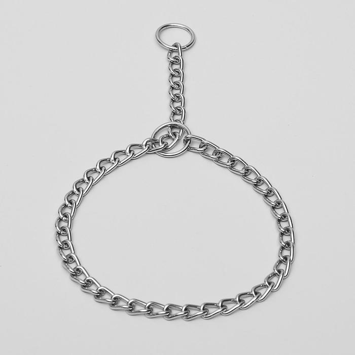 Ошейник - удавка металлический однорядный, 55 см, толщина проволоки 2,5 мм Ошейник - удавка металлический однорядный, 55 см, толщина проволоки 2,5 мм