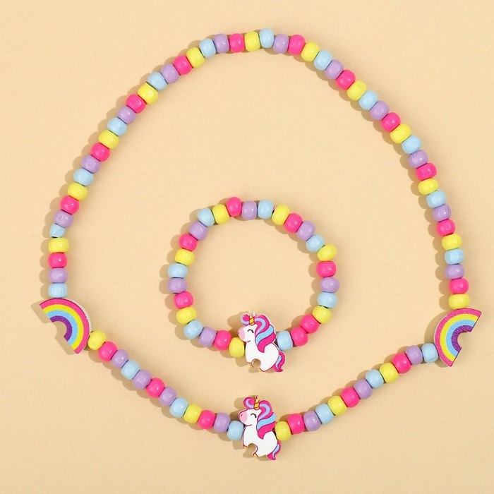 Бижутерия «Самая милая» набор для девочек: браслет и бусы, 7 х 9 см Бижутерия «Самая милая» набор для девочек: браслет и бусы, 7 х 9 см